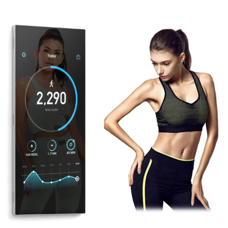 Yoga Fitness Tva - ホットセールスマートフィットネスミラーインタラクティブガラステレビミラー仮想フィッティングミラー、スマートホームエクササイズワークアウトヨガ用