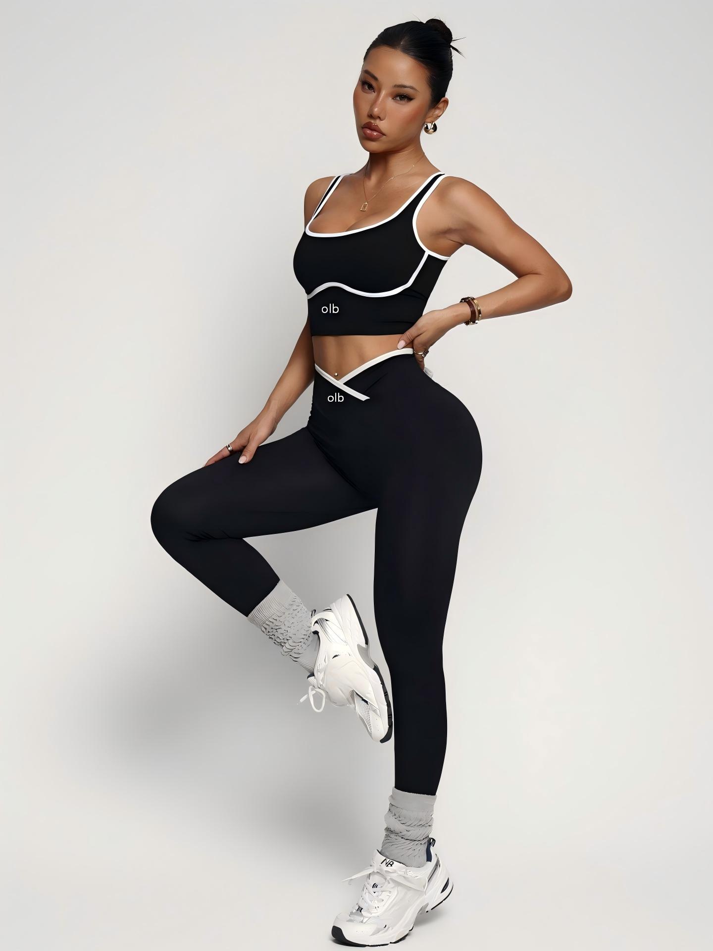 Yoga Fitness Outfit - 2ピースの新しいスポーツブラベストパンツフィットネススーツ、女性用の豪華で快適なハイウエストとヒップリフティングヨガスーツセット