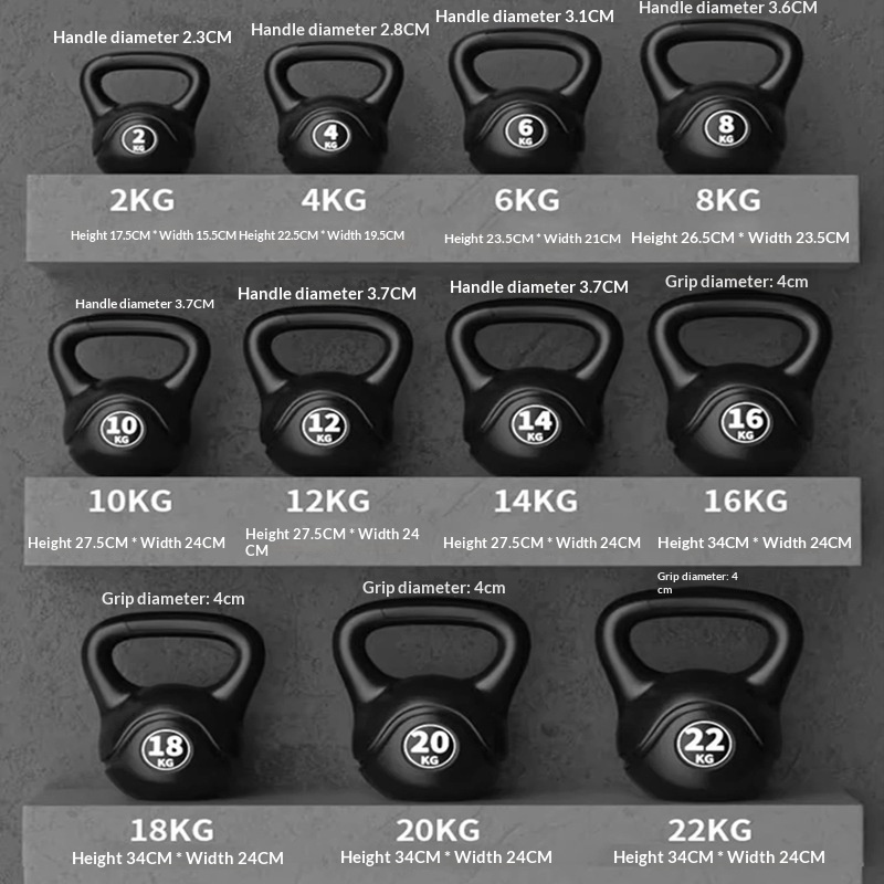 Kettlebell - 2026 フィットネス調整可能8kgケトルベル人間工学に基づいたハンドル女性男性ダンベルトレーニングスクワット器具ホームジムワークアウトウェイト
