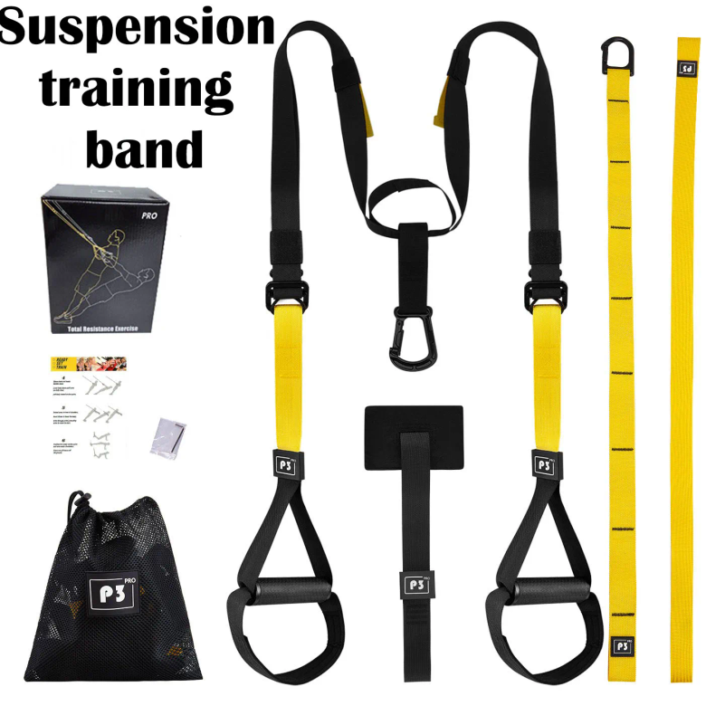 Suspension Trainer Trx - サスペンショントレーニングストラップ フィットネス ストレングス パワーサスペンショントレーナー 調節可能なヨガストラップ 壁掛け式