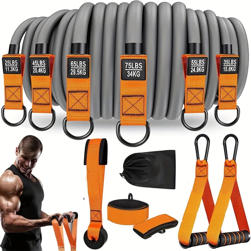 Suspension Trainer Trx - ハンドル付きレジスタンスストラップ：筋力トレーニング、筋肉増強、ボディシェイプ、ヨガ、ホームフィットネス機器に使用 - ナチュラル