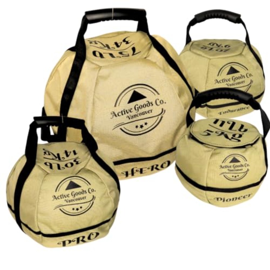 Kettlebell - フィットネスワークアウト用ケトルベルサンドバッグ：耐久性のあるナイロン生地、黒色、11ポンドから75ポンドまで調整可能な重量、多用途で持ち運び可能