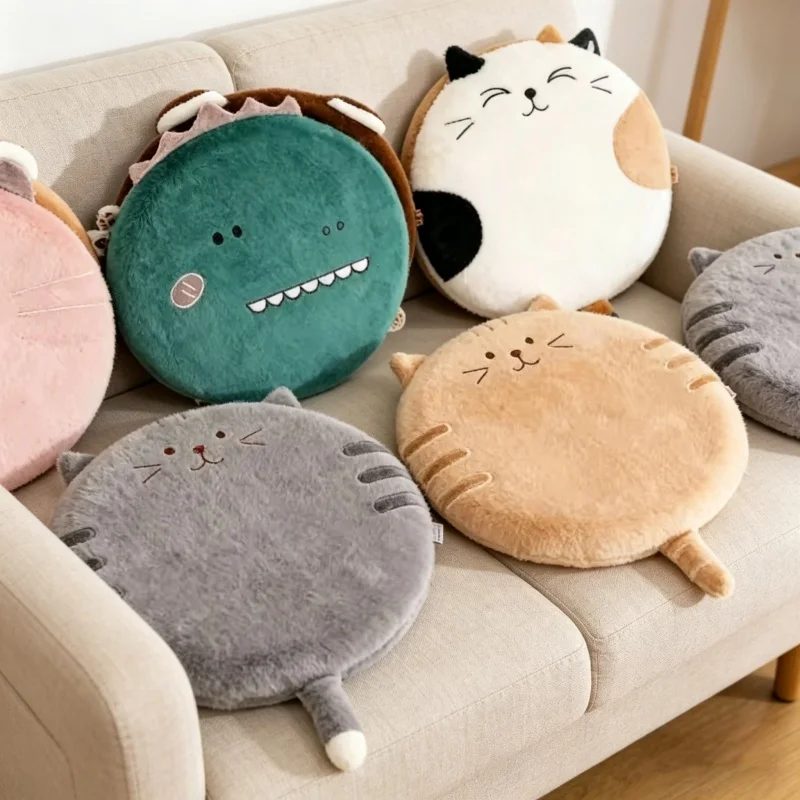 Hip Thrust Pad - 可愛い猫型丸型畳クッション、無地メモリーフォームチェアパッド、ヒップクッション、快適なホームデコレーションシートパッド、室内日常使用用