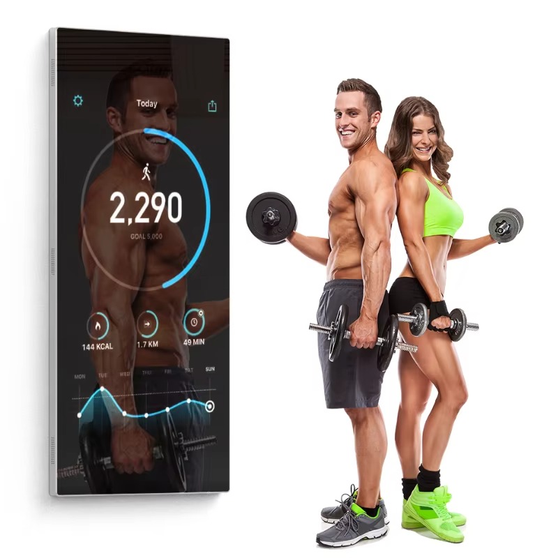 ホットセールスマートフィットネスミラーインタラクティブガラス - Yoga Fitness Tva のレビューと価格