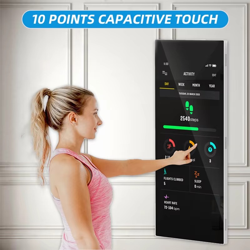 ホットセールスマートフィットネスミラーインタラクティブガラス - Yoga Fitness Tva のレビューと価格