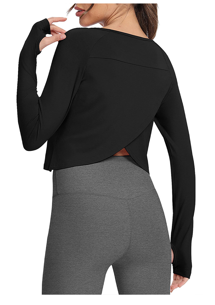 女性用長袖ヨガベスト速乾性通気性スポーツトップ O ネックス - Yoga & Fitness Center のレビューと価格