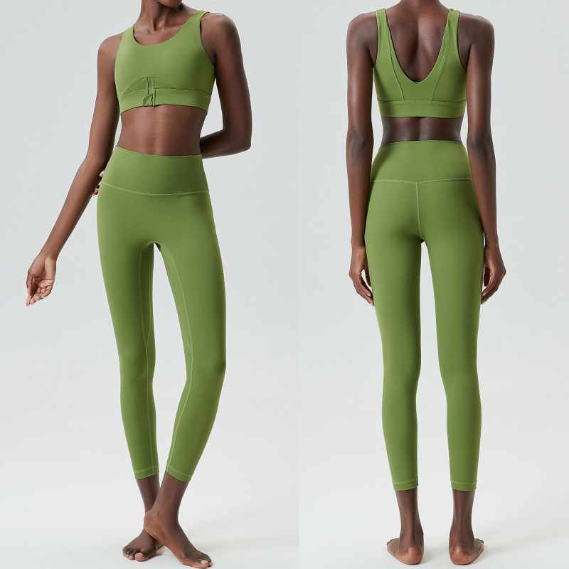 2 ピースセットジッパーヨガスポーツ衣装女性のためのソリッド - Yoga Fitness Outfit のレビューと価格