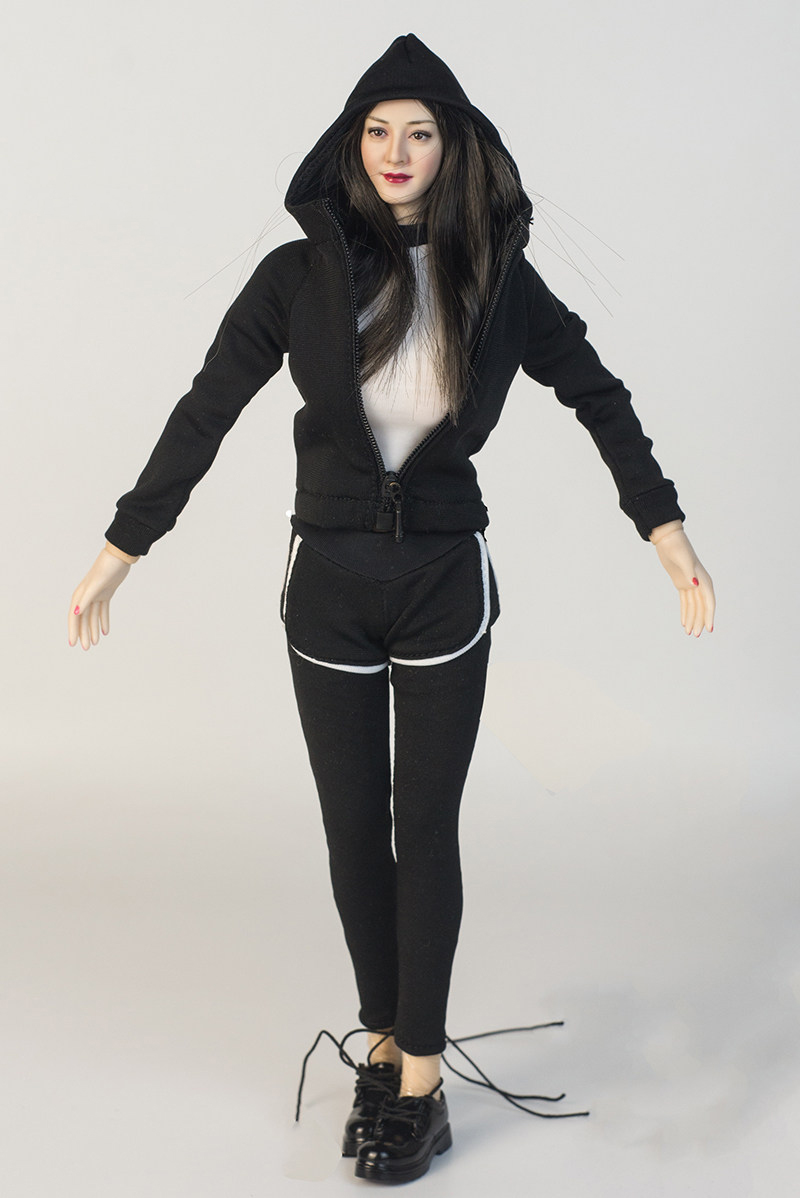 1/6 女性用黒ヨガウェアフィットネスウェアパーカースウェッ - Yoga Fitness Tva のレビューと価格