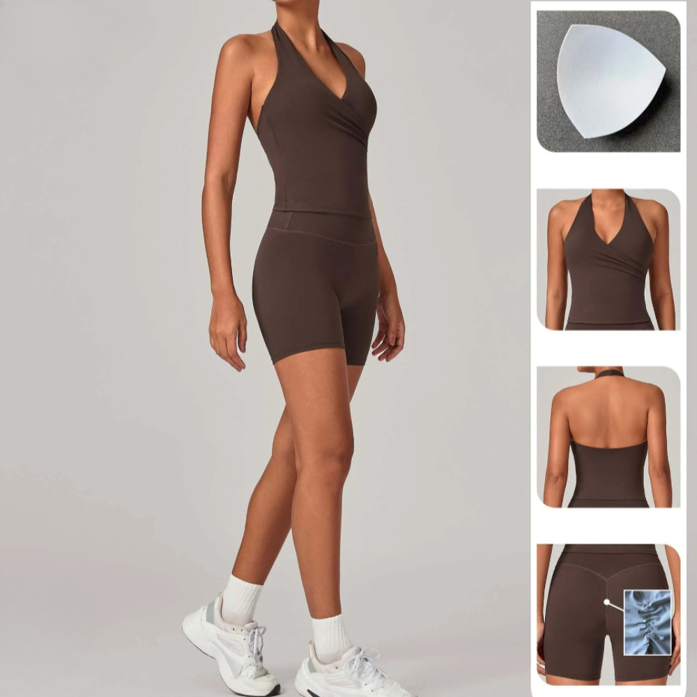 2ピース レディース ジム ジョギング スポーツセット ハイ - Yoga Fitness Outfit のレビューと価格
