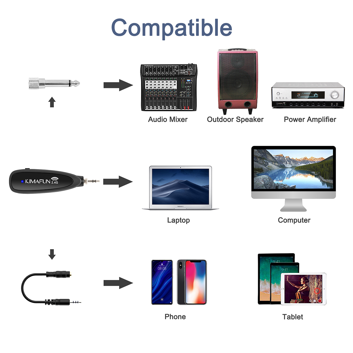 KIMAFUN 2.4G ワイヤレスフィットネスマイク、エア - Yoga And Fitness Instructor のレビューと価格