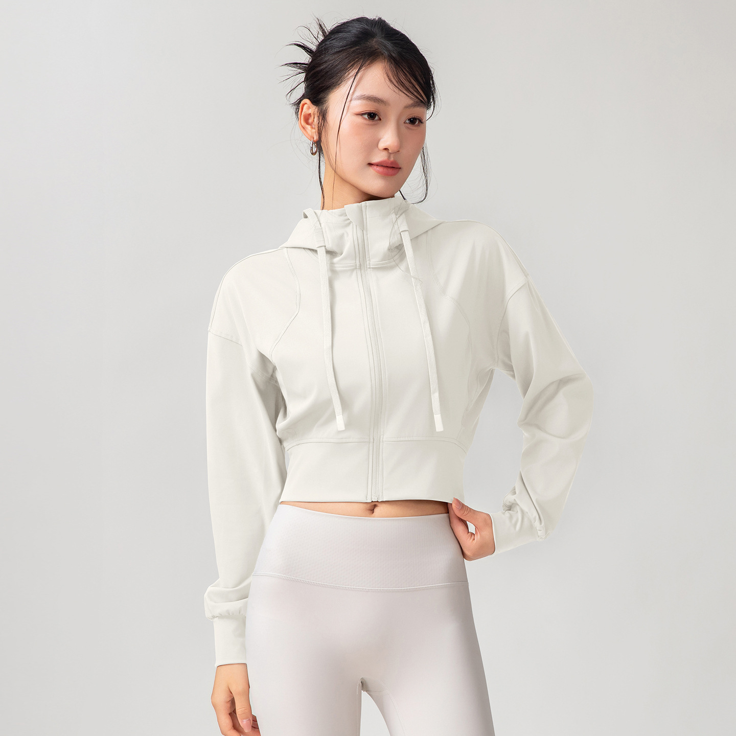 女性用 ソリッドカラー カジュアル スタンドカラー フード付 - Yoga & Fitness Center のレビューと価格