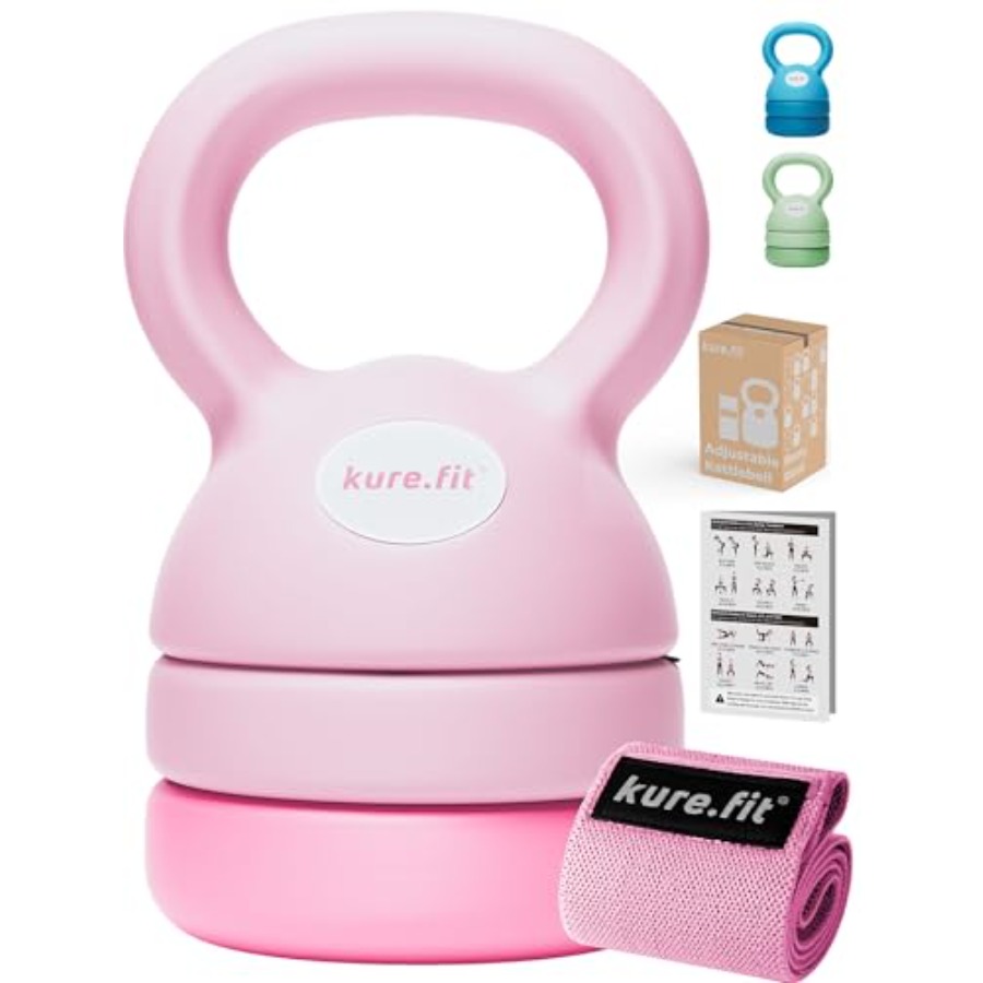 ホームピラティス用ピンク調整可能ケトルベル5ポンド～12ポン - Kettlebell のレビューと価格