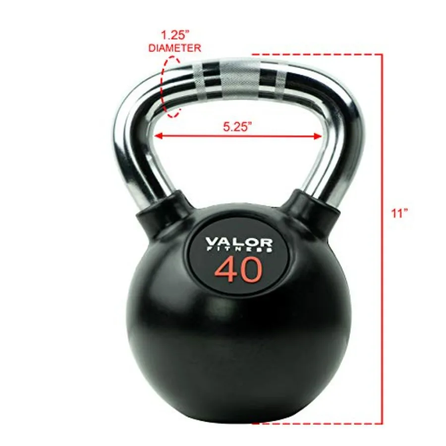 クロムケトルベル 40ポンド ホームジム用 ラバーコーティン - Kettlebell のレビューと価格